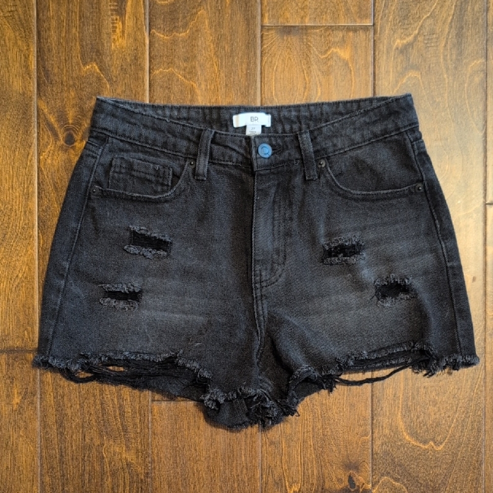 BP Black Ripped Jean Shorts